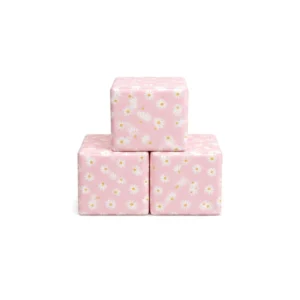 Pink Daisy 30 cm soft play cube – view 3