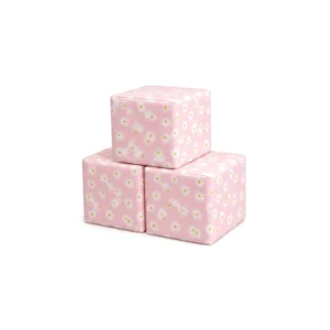 Pink Daisy 30 cm soft play cube – view 2