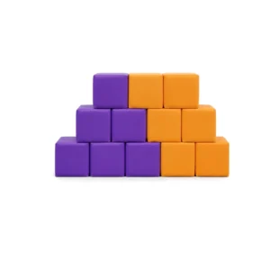 Purple and orange soft play stair block set – view 3