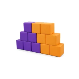 Purple and orange soft play stair block set – view 2