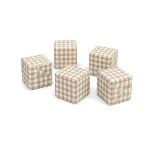 Beige Gingham 30 cm soft play cube – view 5