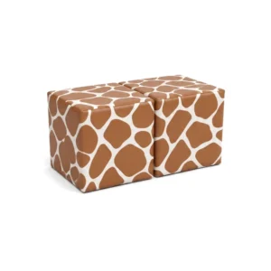 Giraffe print double soft play cube