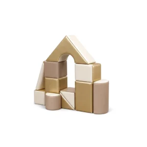 Gold and cream soft play building block set