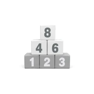 Grey & White soft play dice & number block – view 3