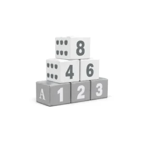 Grey & White soft play dice & number block