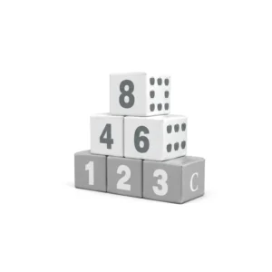 Grey & White soft play dice & number block – view 2