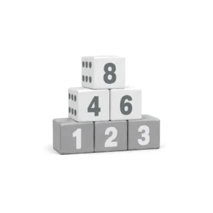 Grey & White soft play dice & number block – view 4