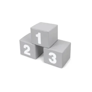 Grey Numbers 30 cm soft play cube – view 4