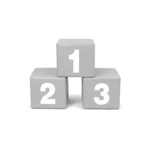 Grey Numbers 30 cm soft play cube – view 3