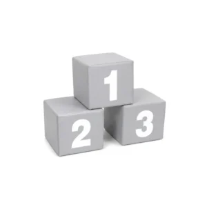 Grey Numbers 30 cm soft play cube