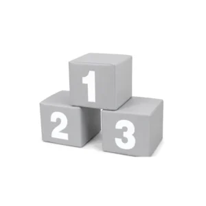 Grey Numbers 30 cm soft play cube – view 2