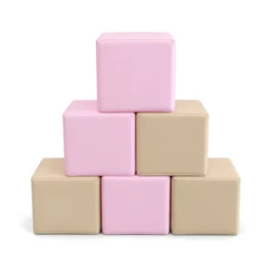 Pink & Apricot 30 cm soft play cube – view 3
