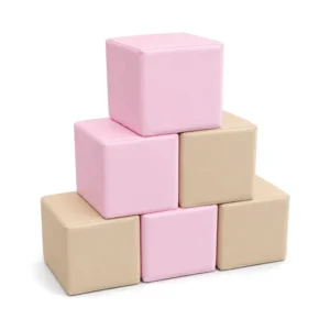 Pink & Apricot 30 cm soft play cube
