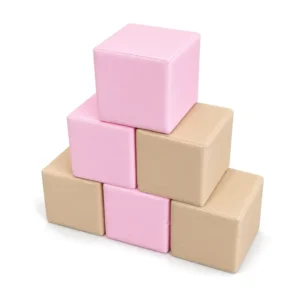 Pink & Apricot 30 cm soft play cube – view 4