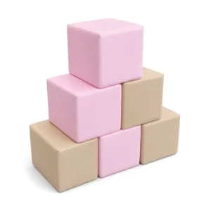 Pink & Apricot 30 cm soft play cube – view 5