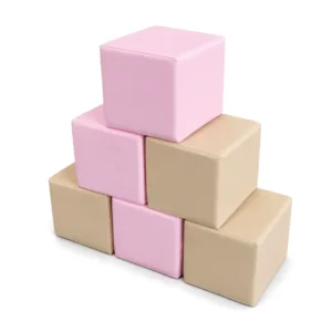 Pink & Apricot 30 cm soft play cube – view 6