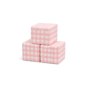 Pink Gingham 30 cm soft play cube – view 2