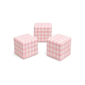 Pink Gingham 30 cm soft play cube – view 5