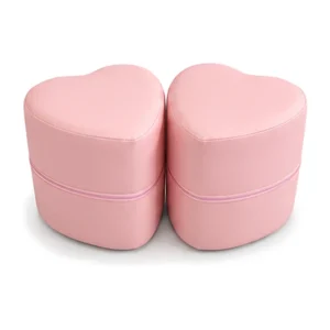 Pink heart soft play stool – view 3