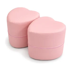 Pink heart soft play stool – view 2