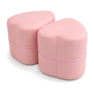 Pink heart soft play stool – view 4