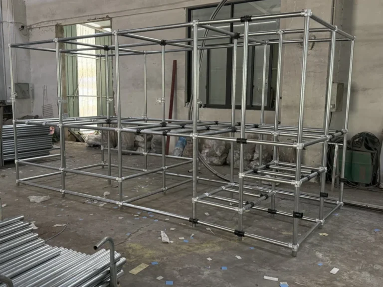 Multi-level indoor playground frame pre-assembled in the factory