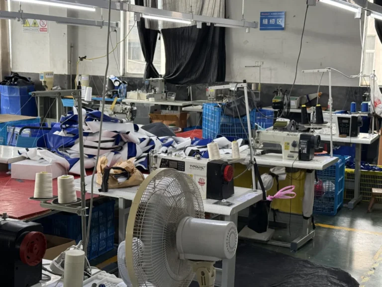Sewing workshop producing PVC covers for soft play equipment