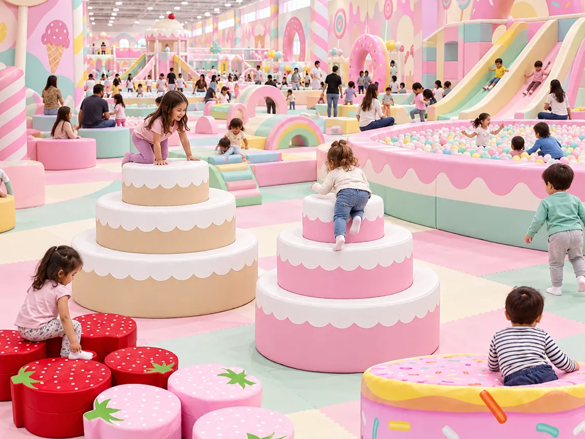 Candy Theme Playground 2 Play zone inside a large candy themed indoor soft play park