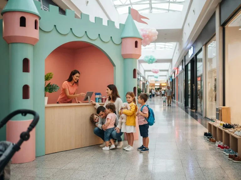 Themed entrance and reception of a mall indoor playground