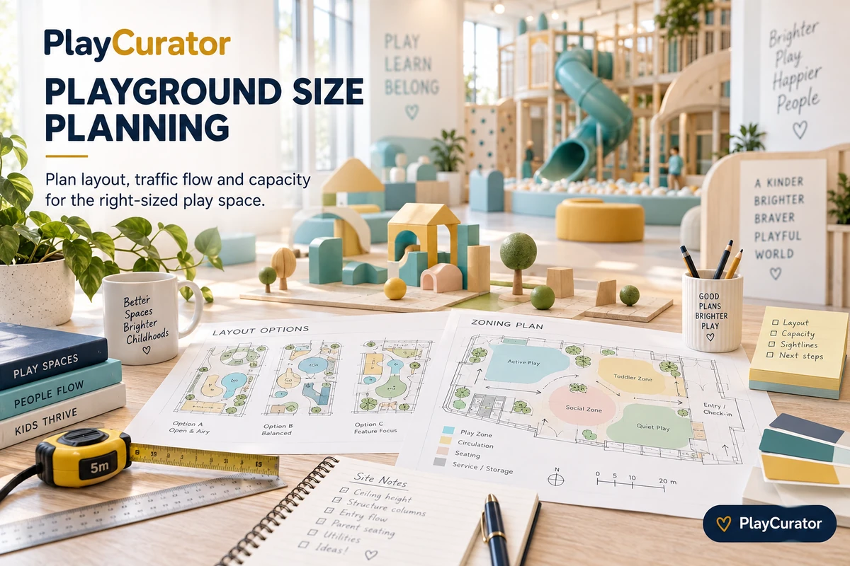 Indoor playground size planning from a venue floor plan