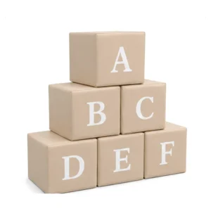 Beige soft play alphabet block