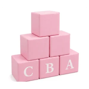 Pink soft play alphabet block