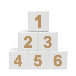 White soft play number block – view 3