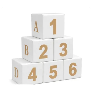 White soft play number block