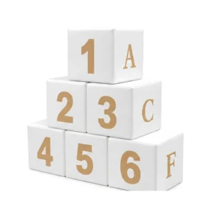 White soft play number block – view 2