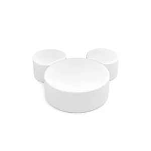 Mouse Ears Soft Play Ottoman — White