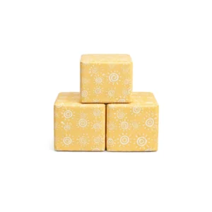 Yellow Swirl 30 cm soft play cube – view 3
