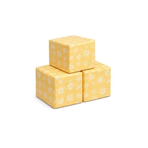 Yellow Swirl 30 cm soft play cube