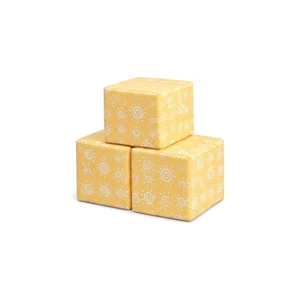 Yellow Swirl 30 cm soft play cube – view 2