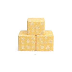 Yellow Swirl 30 cm soft play cube – view 4