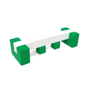 Green & White soft Play Balance Beam with Stepping Blocks
