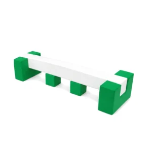 Green & White soft Play Balance Beam with Stepping Blocks – view 2