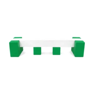 Green & White soft Play Balance Beam with Stepping Blocks – view 3