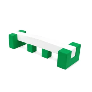 Green & White soft Play Balance Beam with Stepping Blocks – view 4