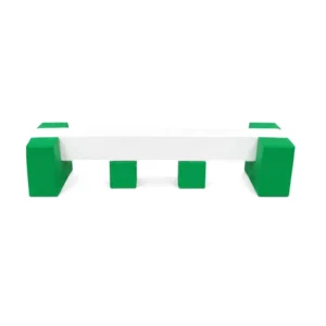 Green & White soft Play Balance Beam with Stepping Blocks – view 6