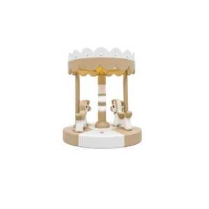 Beige horse Soft Play Carousel with LED Canopy – view 5