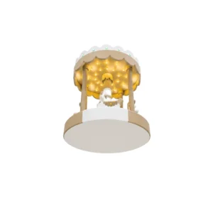 Beige horse Soft Play Carousel with LED Canopy – view 7