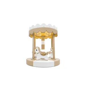 Beige horse Soft Play Carousel with LED Canopy – view 4