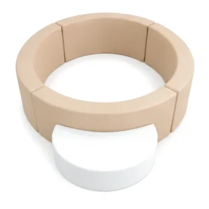 Beige & White round Soft Play Ball Pit with Step – view 4