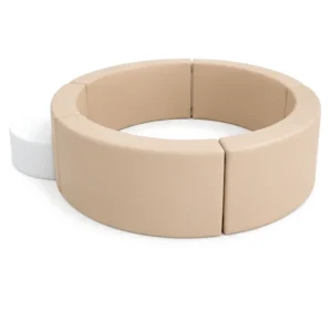 Beige & White round Soft Play Ball Pit with Step – view 5